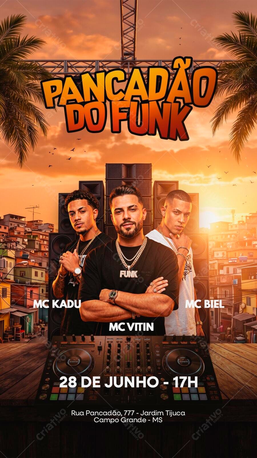 Story Instagram Pancadão do Funk Evento PSD Editável