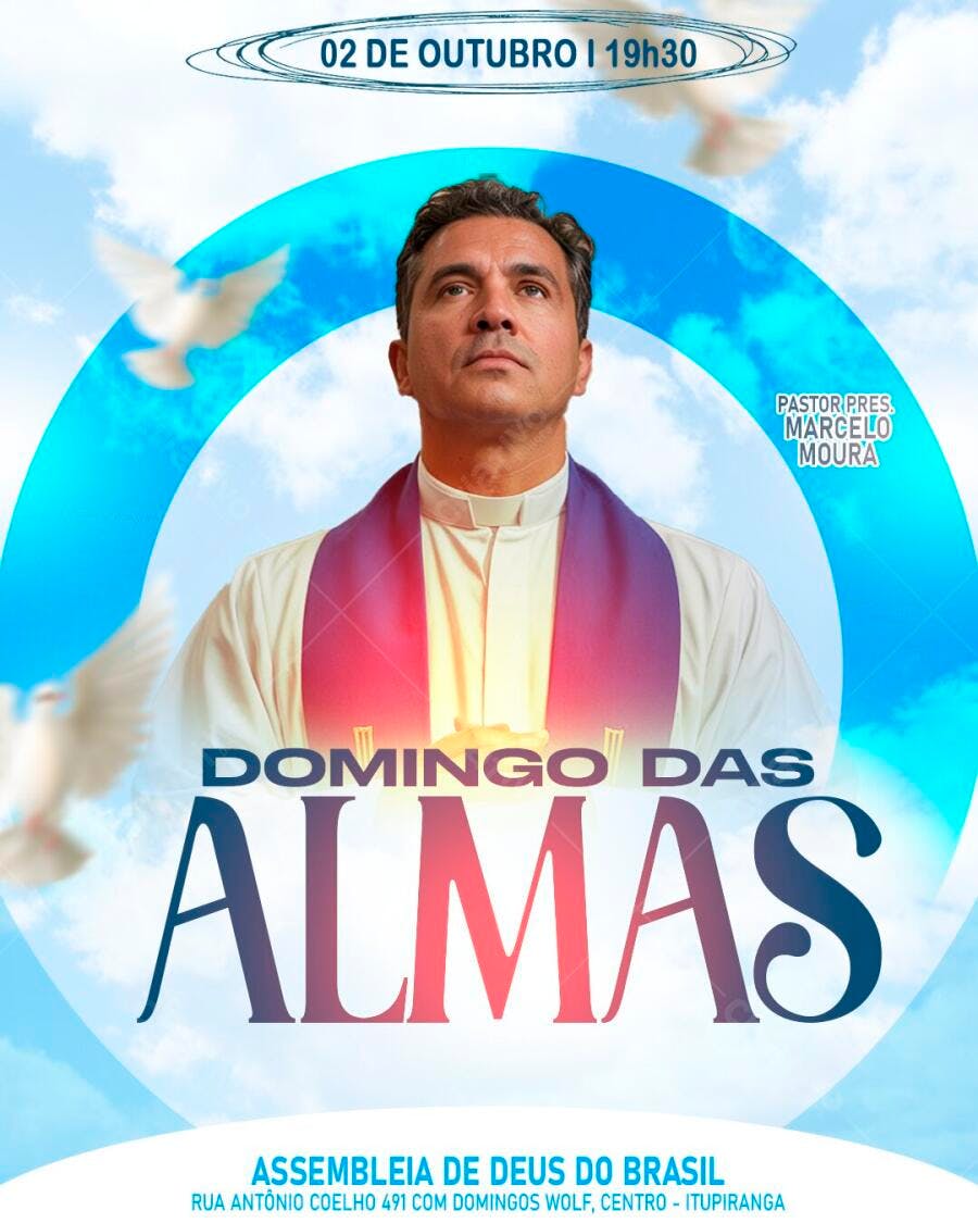 Flyer Domingo das Almas Igreja Evangélica PSD Editável
