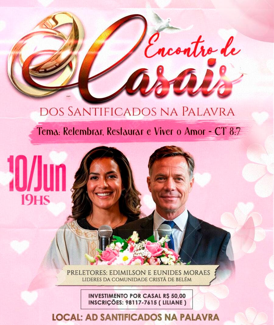 Flyer Encontro de Casais Igreja Cristã PSD Editável