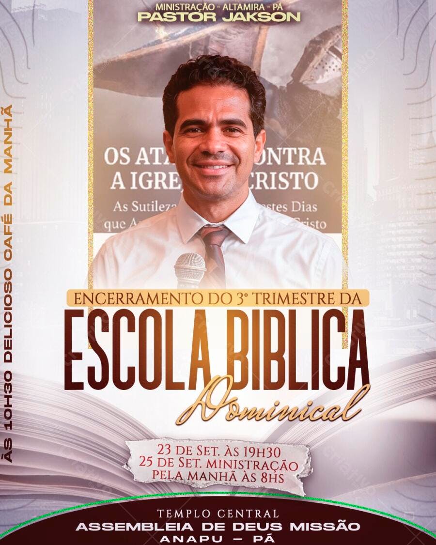 Flyer Escola Bíblica Dominical Setembro PSD Editável