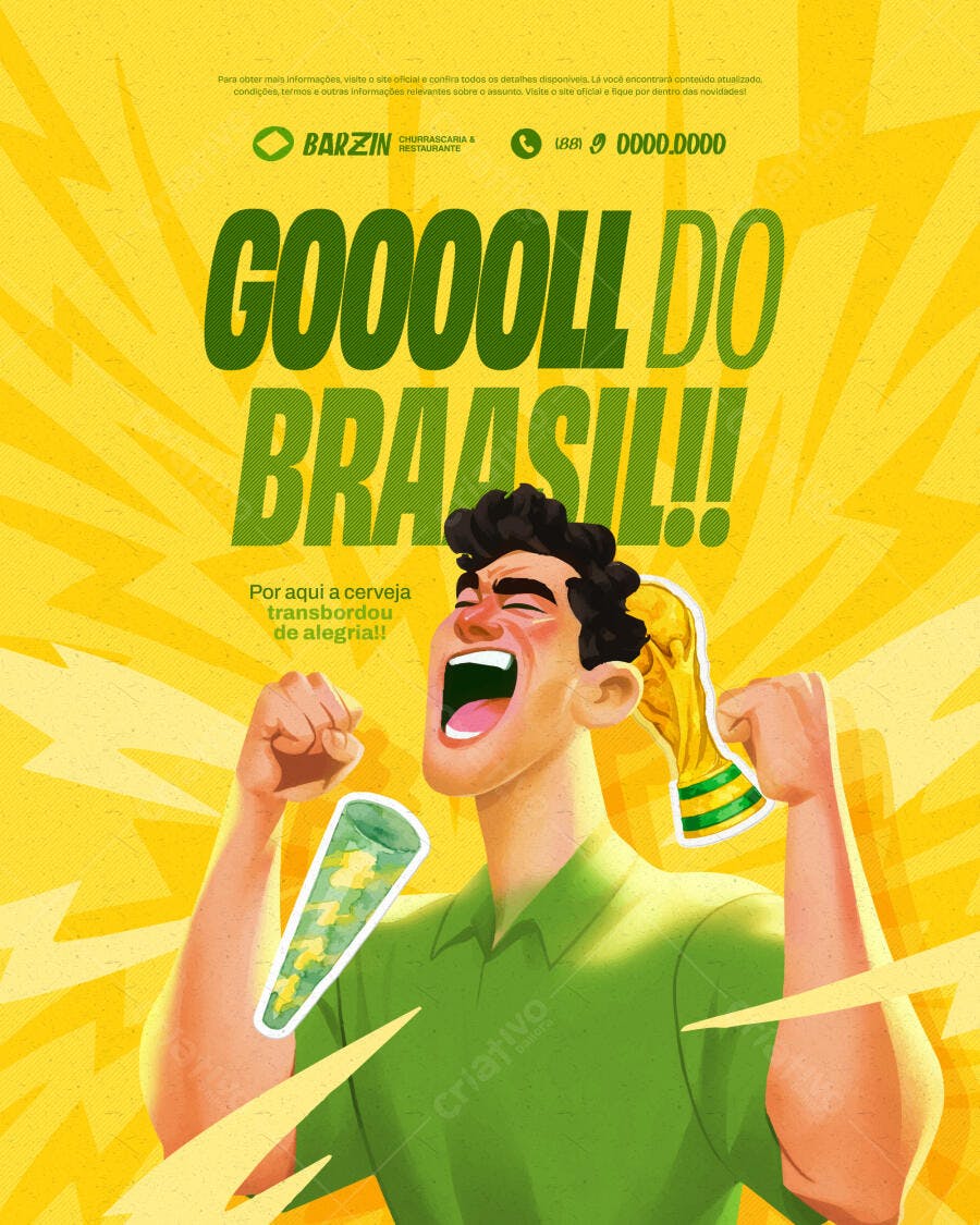 Post Copa do Mundo Brasil Bar PSD Editável
