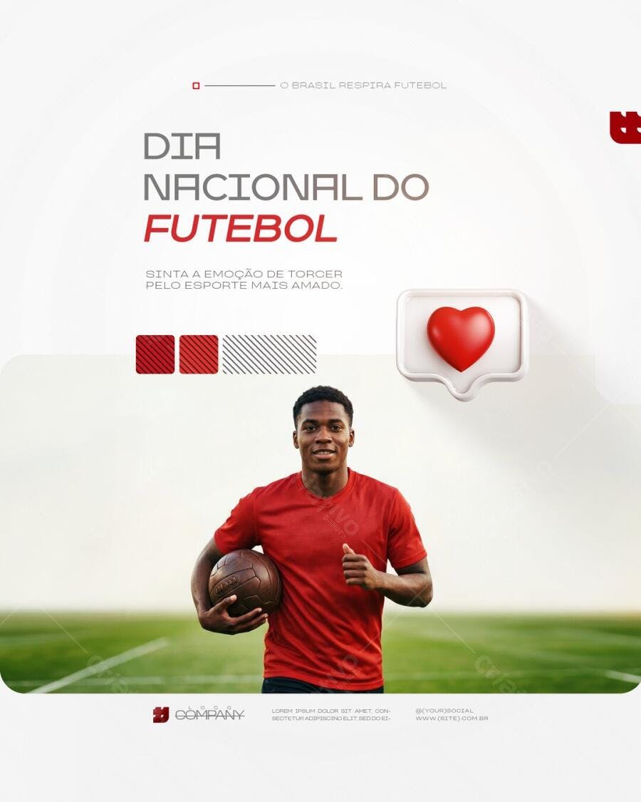 Post Dia Nacional do Futebol Esporte PSD Editável