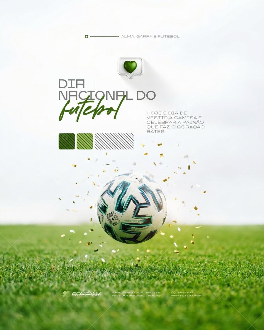 Post Dia Nacional do Futebol PSD Editável