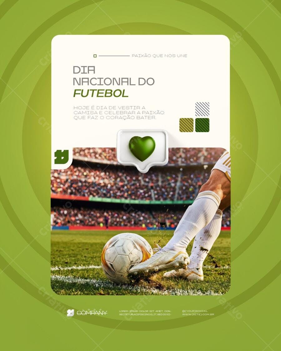 Post Dia Nacional do Futebol PSD Editável