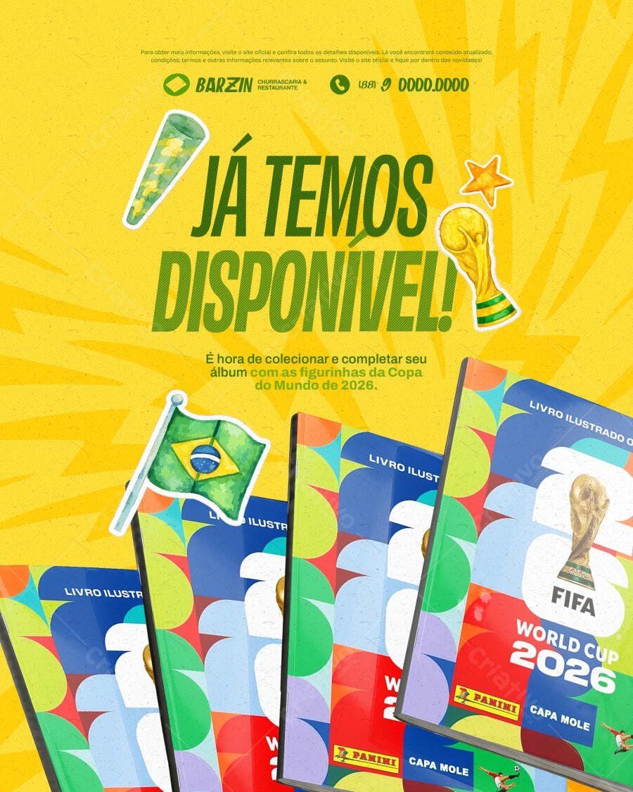 Post Instagram Copa do Mundo 2026 PSD Editável