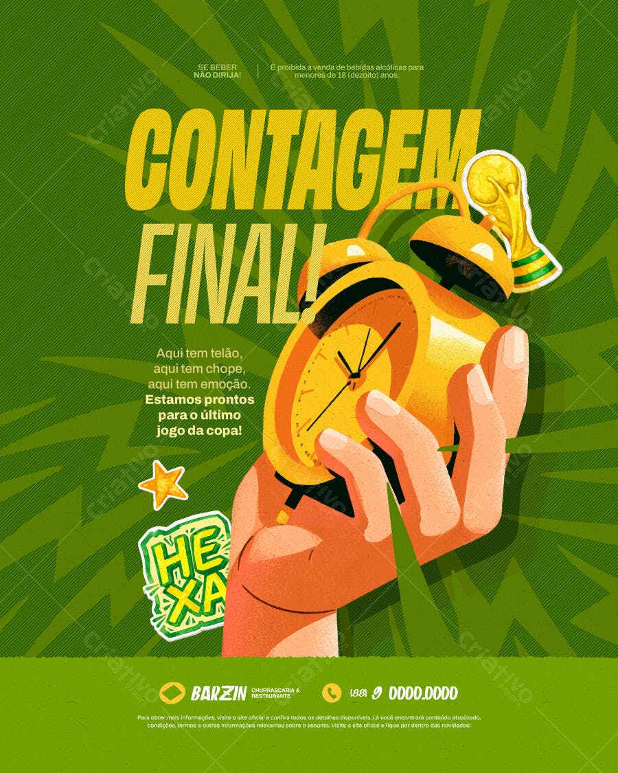 Post Instagram Copa do Mundo Contagem Final PSD Editável