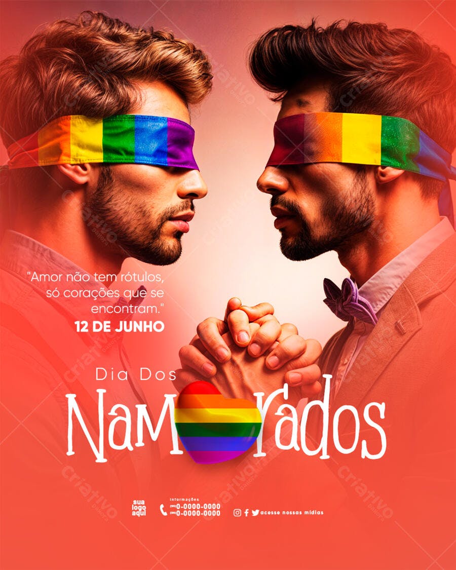 Post Instagram Dia dos Namorados 12 de Junho LGBTQIA+ PSD Editável