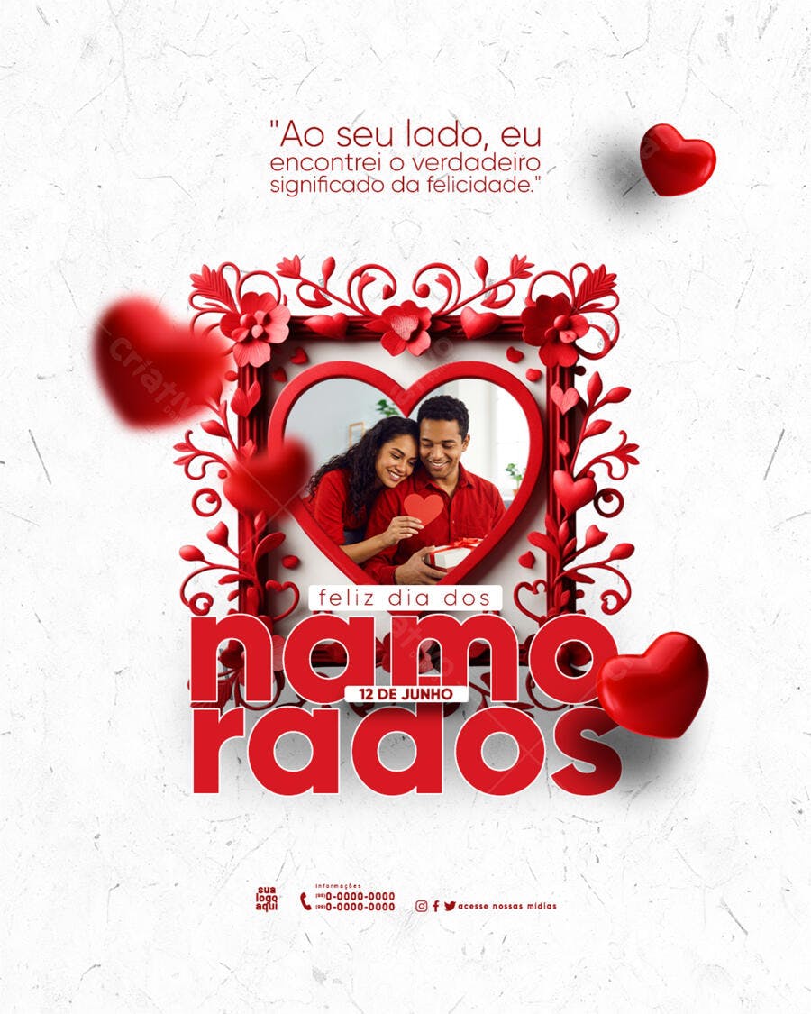 Post Instagram Dia dos Namorados 12 de Junho PSD Editável