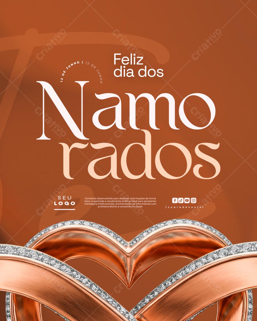 Post Instagram Dia dos Namorados 12 de Junho PSD Editável