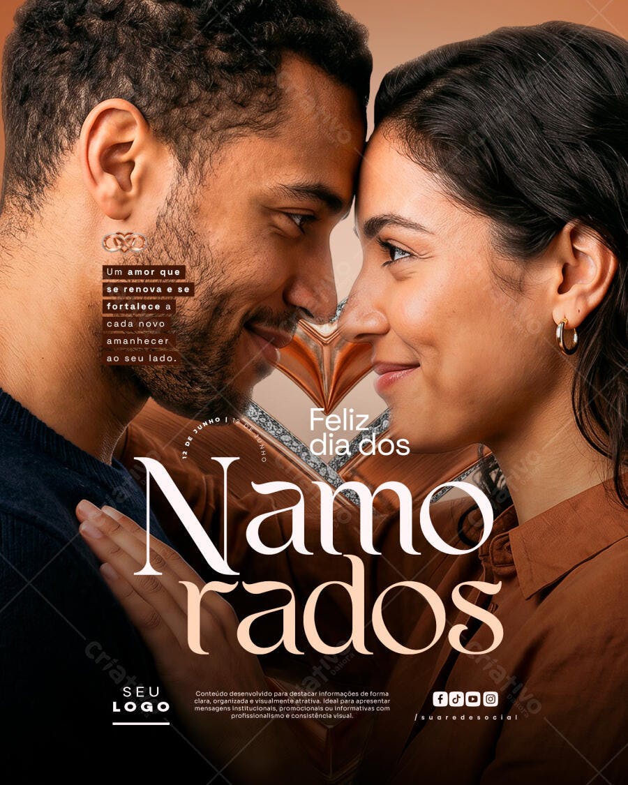 Post Instagram Dia dos Namorados 12 de Junho PSD Editável