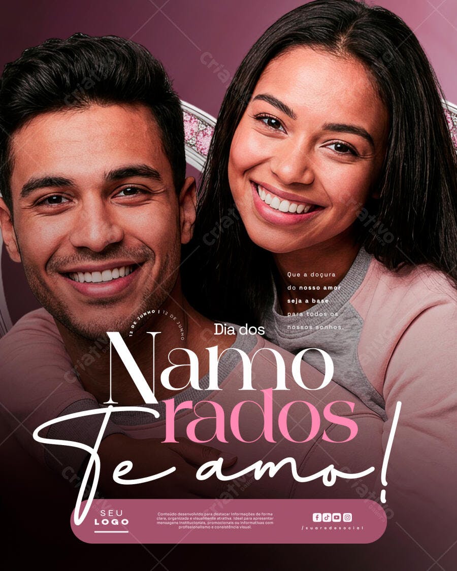 Post Instagram Dia dos Namorados 12 de Junho PSD Editável