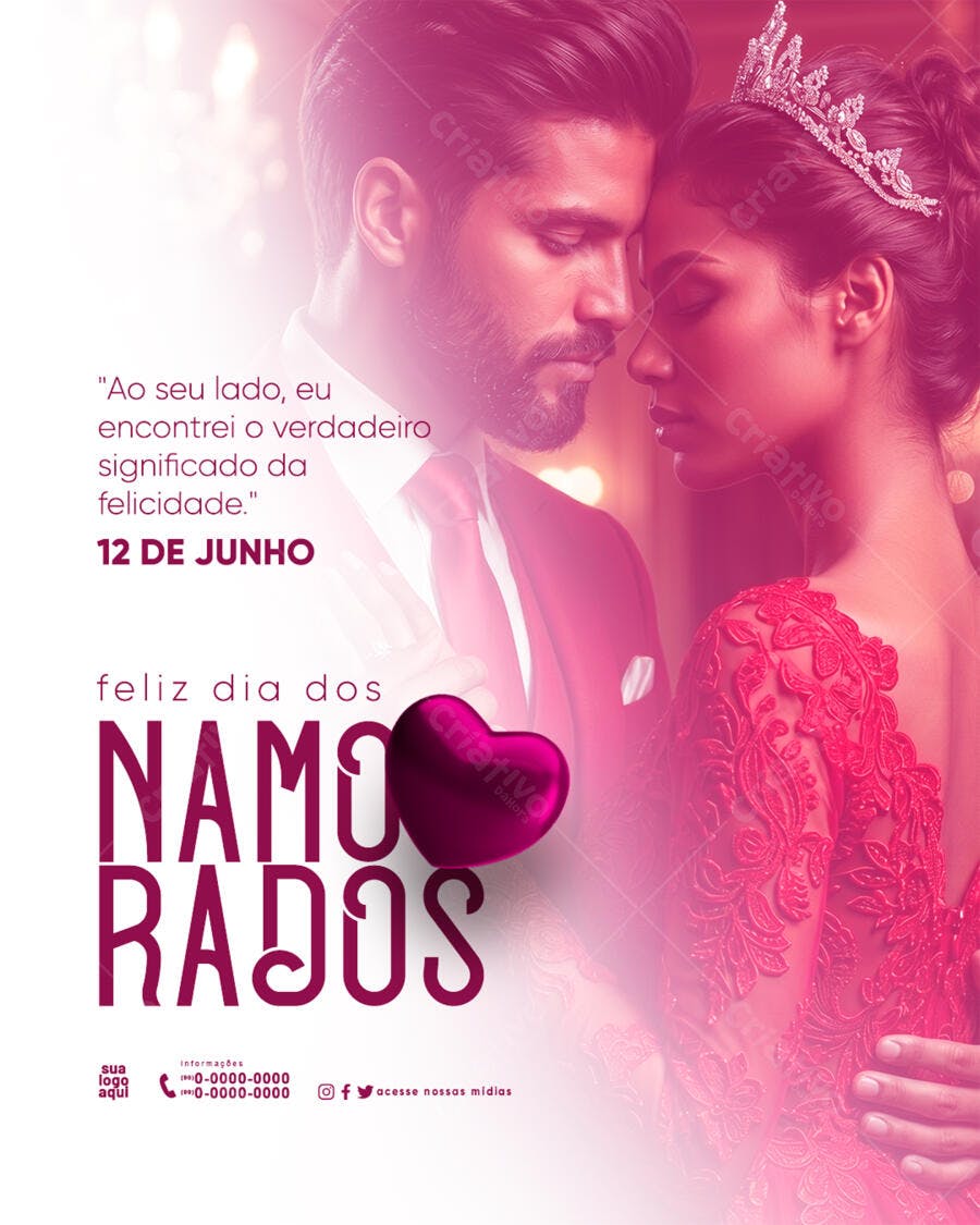 Post Instagram Dia dos Namorados 12 de Junho PSD Editável