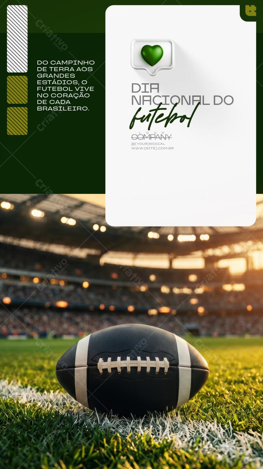 Post Instagram Dia Nacional do Futebol Americano PSD Editável