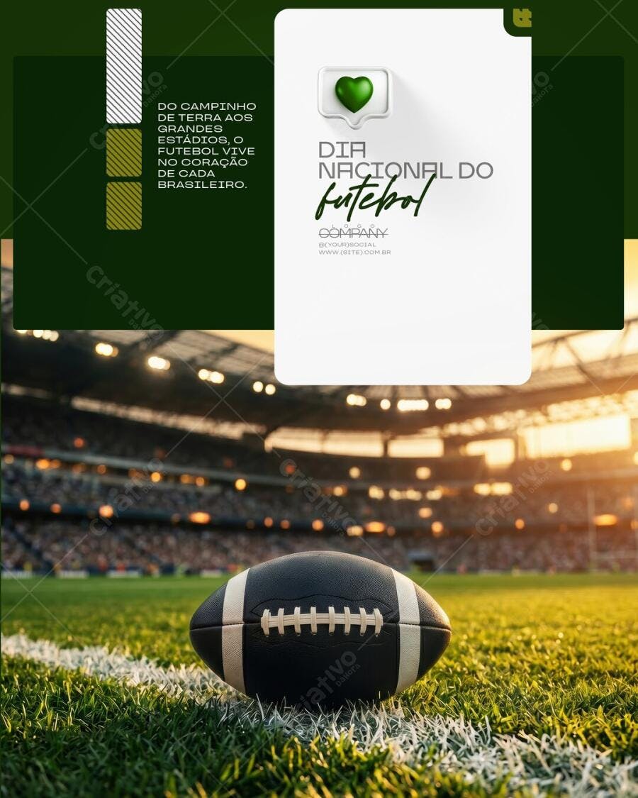 Post Instagram Dia Nacional do Futebol PSD Editável