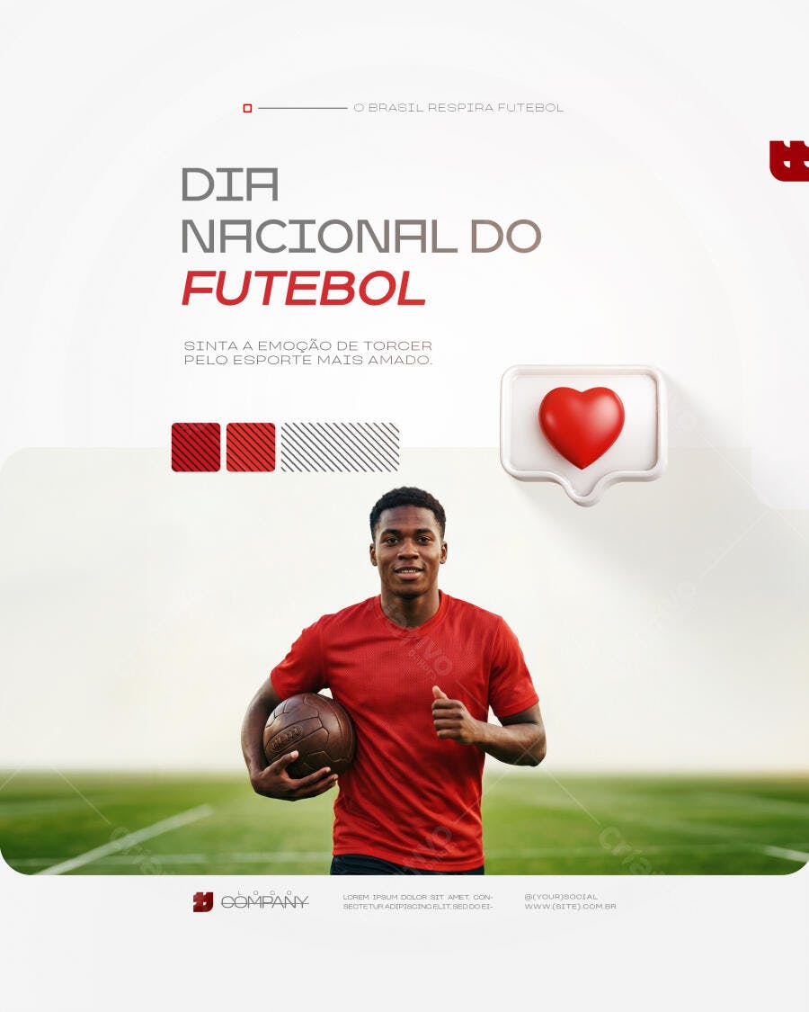 Post Instagram Dia Nacional do Futebol PSD Editável