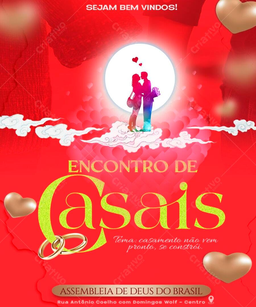 Post Instagram Encontro de Casais Igreja PSD Editável