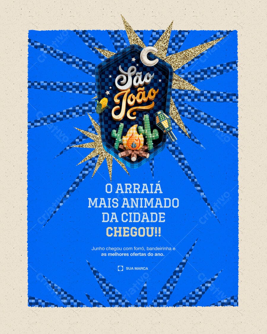 Post Instagram São João Festa Junina PSD Editável