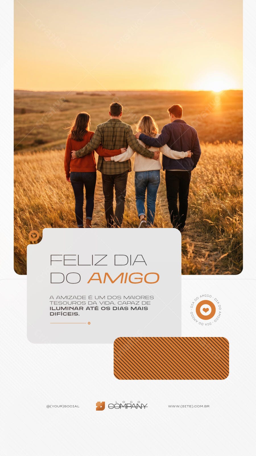 Story Dia do Amigo Julho Amizade PSD Editável