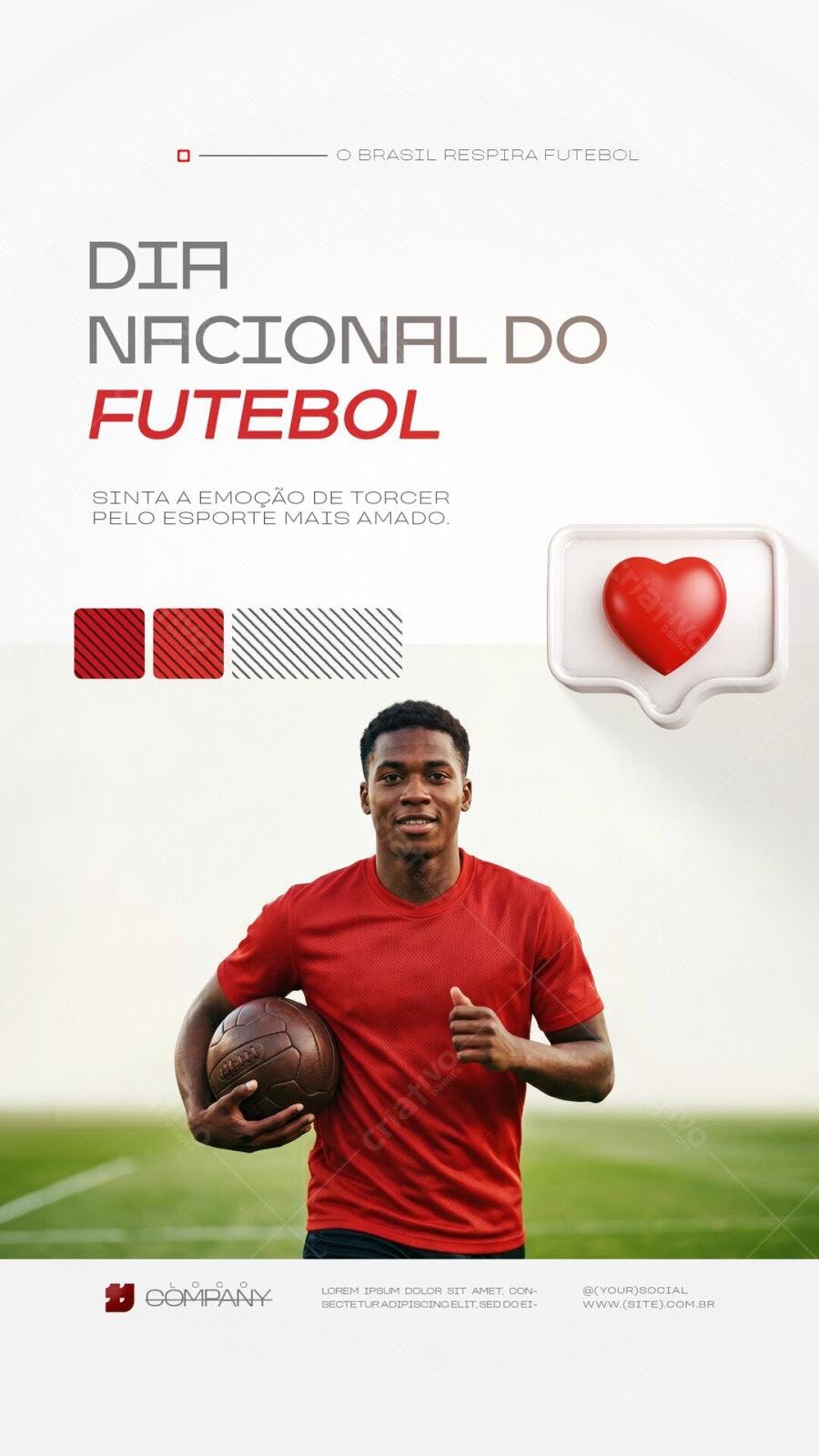 Story Dia Nacional do Futebol Esporte PSD Editável