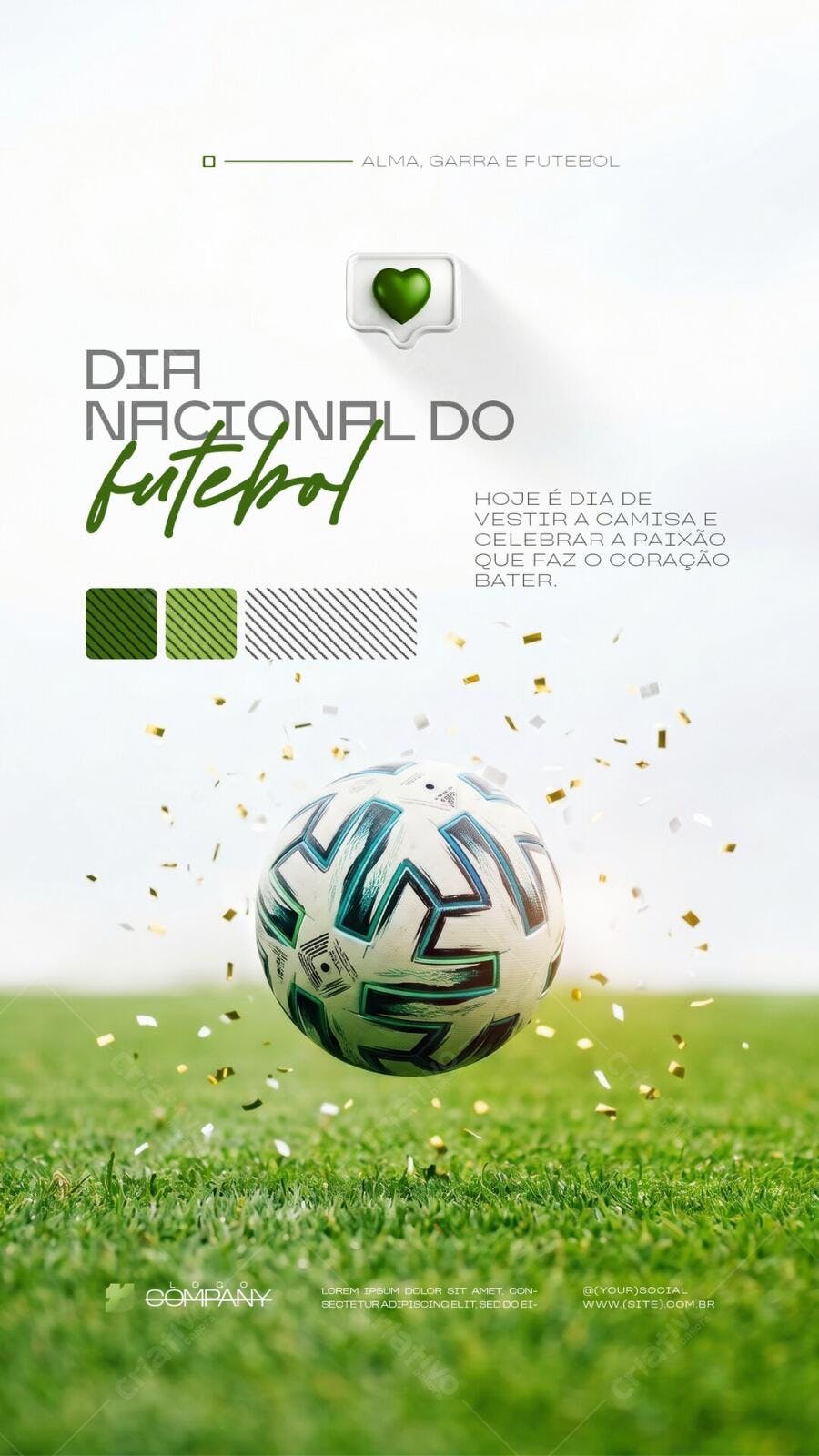 Story Dia Nacional do Futebol Esporte PSD Editável