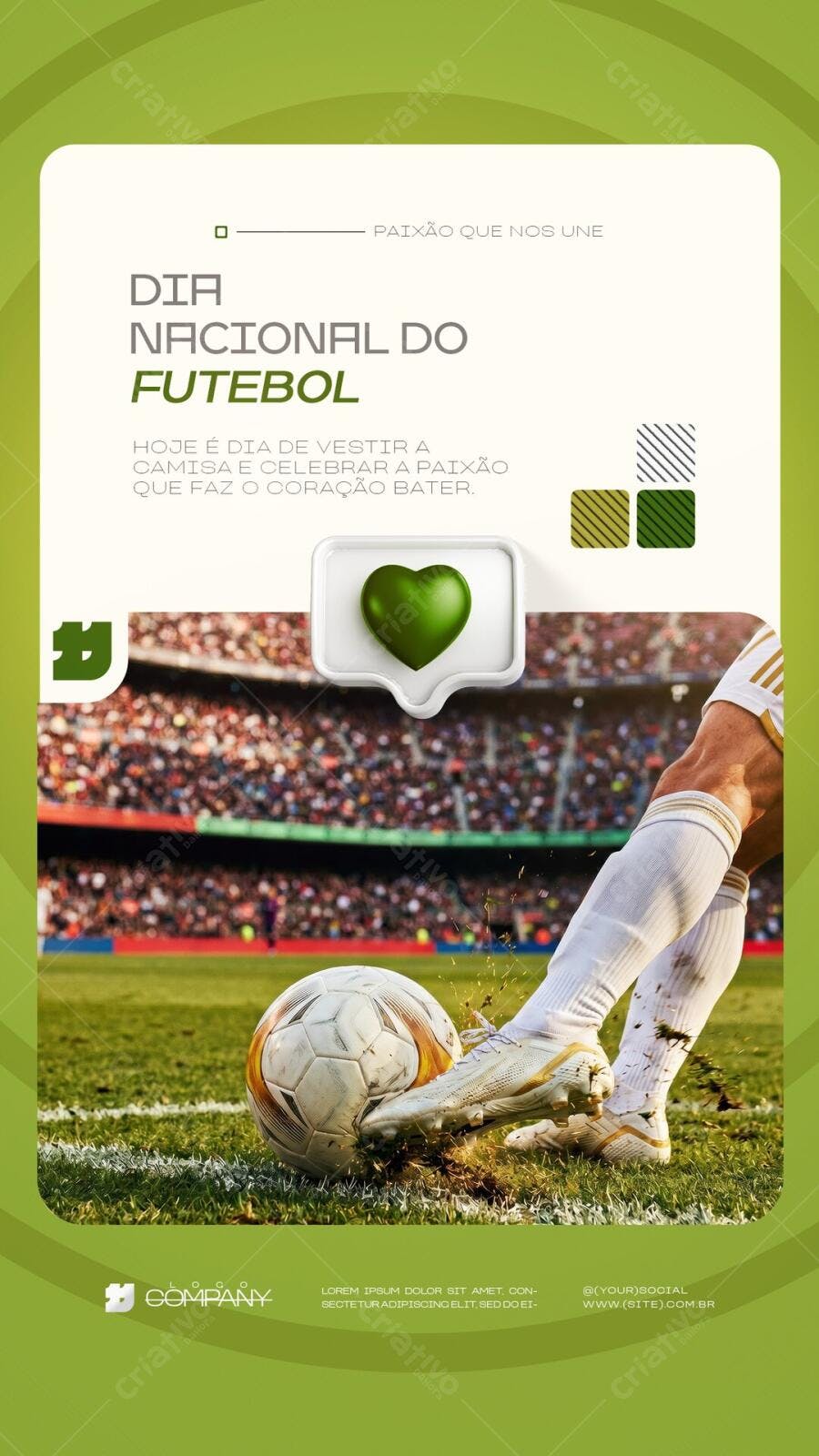 Story Instagram Dia Nacional do Futebol PSD Editável