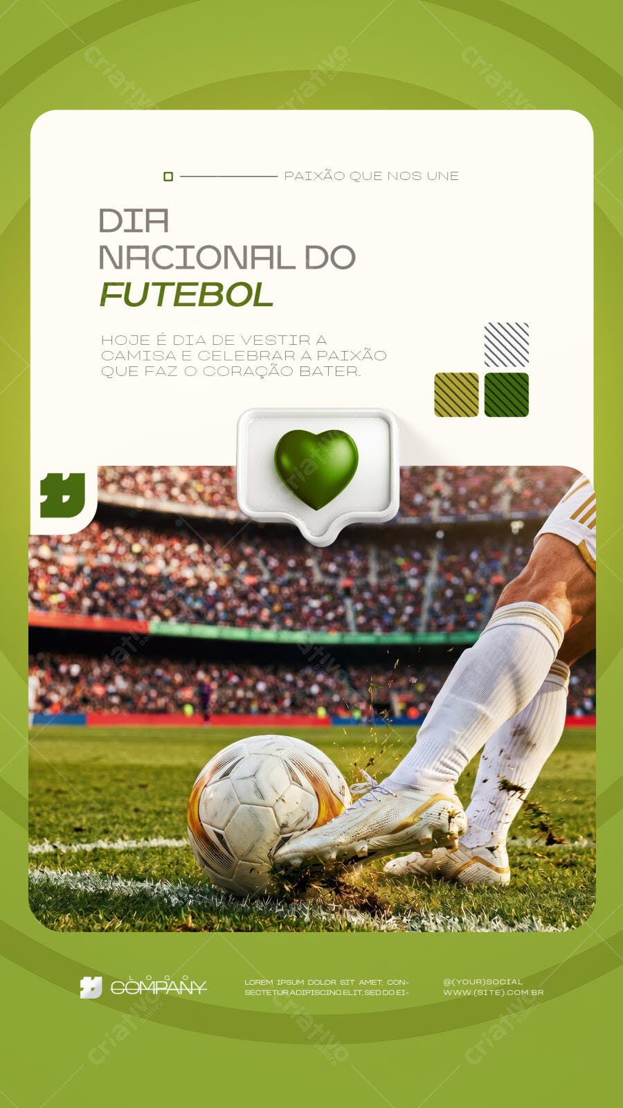 Story Instagram Dia Nacional do Futebol PSD Editável
