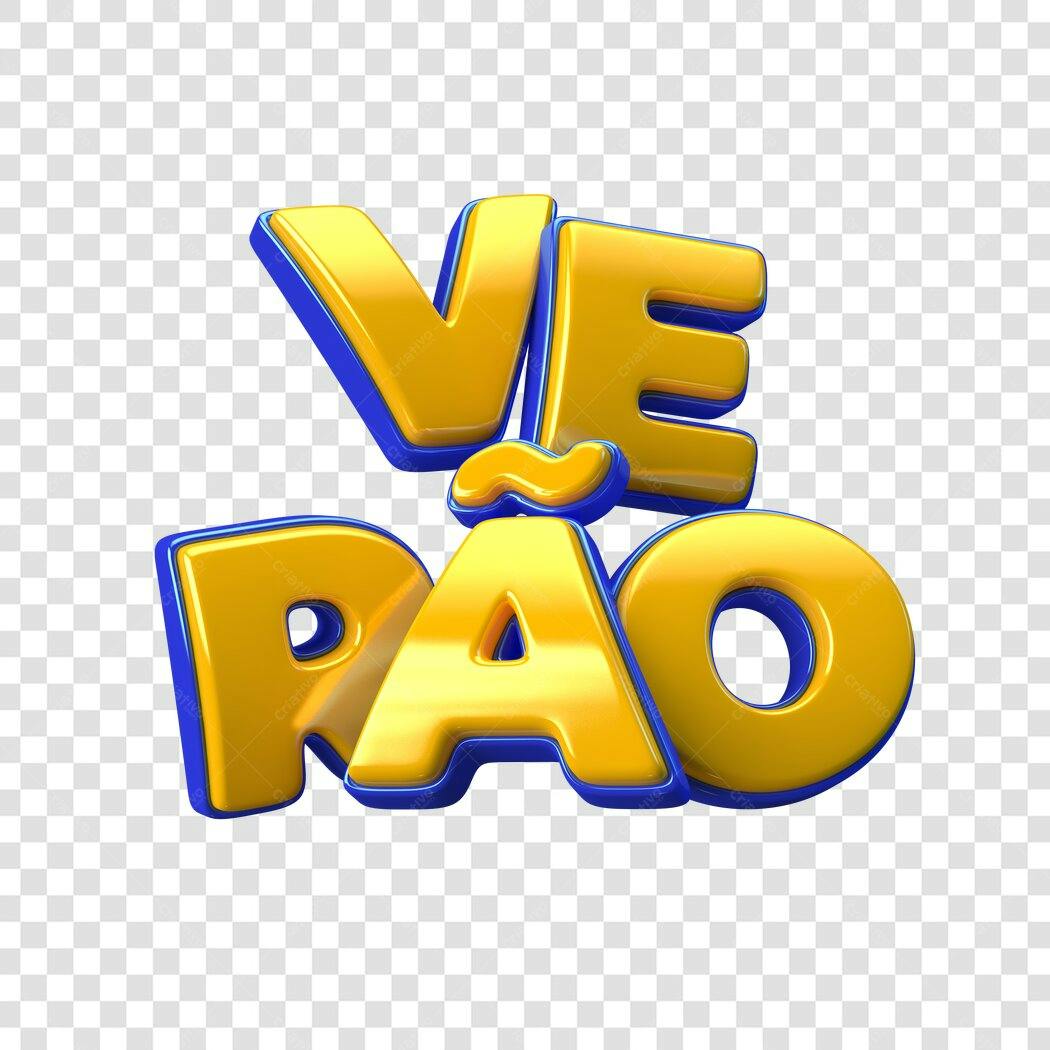 Elemento 3D Verão Janeiro Amarelo Azul PNG Fundo Transparente