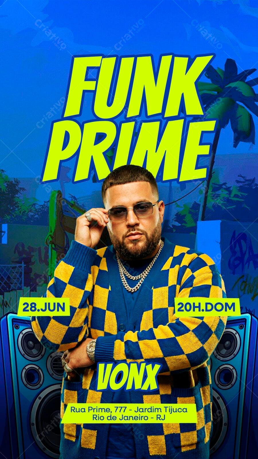 Flyer Funk Prime Evento Balada Junho PSD Editável