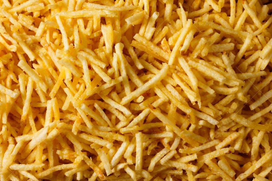 Foto Batata Palha Frita Crocante Textura Fundo Alimento