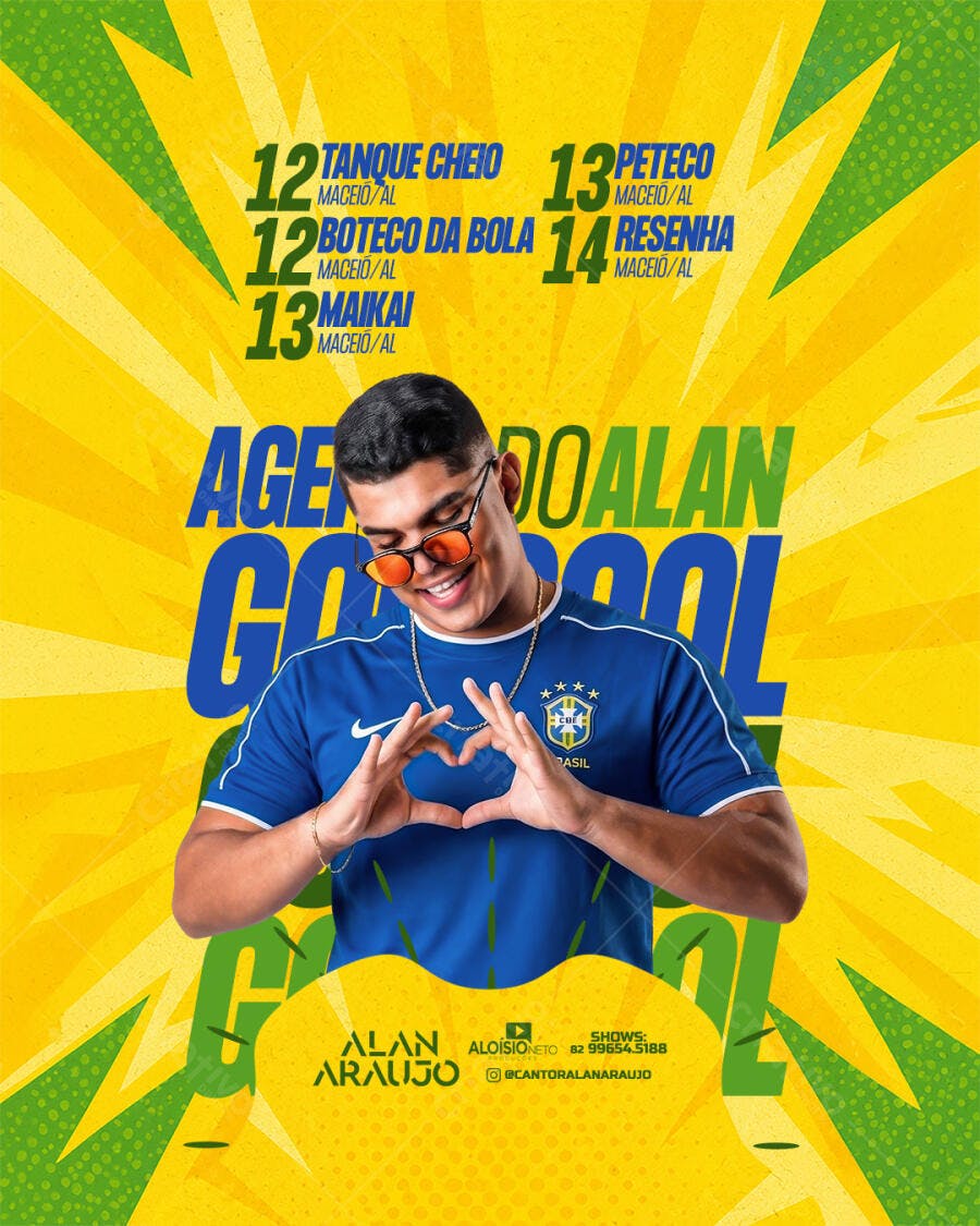 Post Instagram Agenda Shows Futebol PSD Editável