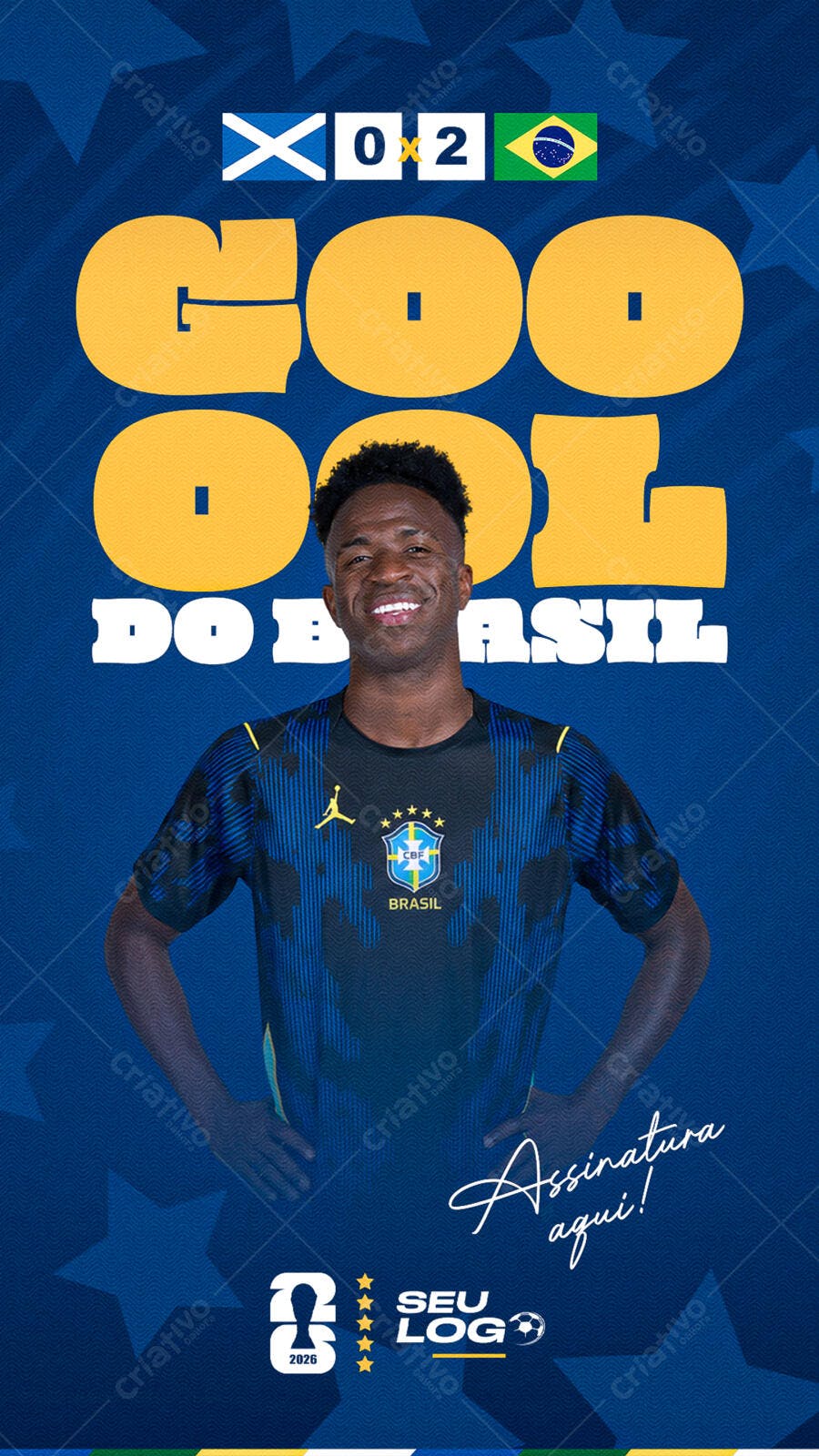 Post Instagram Copa do Mundo Brasil Gol PSD Editável