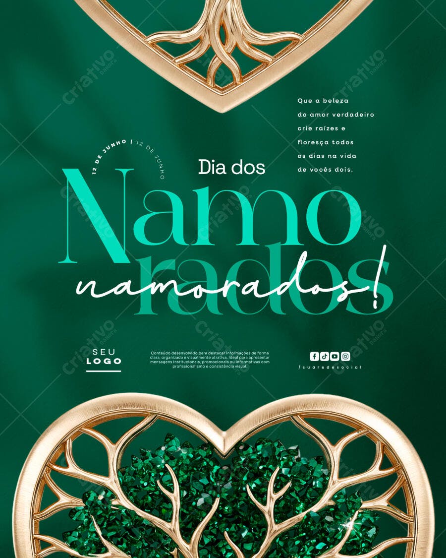 Post Instagram Dia dos Namorados 12 de Junho PSD Editável