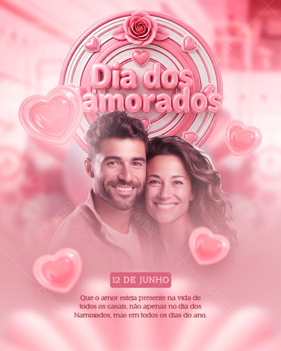 Post Instagram Dia dos Namorados 12 de Junho PSD Editável