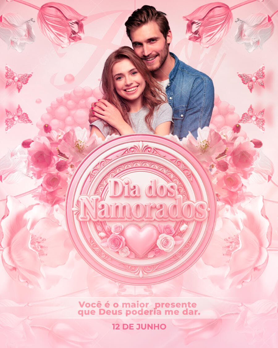 Post Instagram Dia dos Namorados 12 de Junho PSD Editável