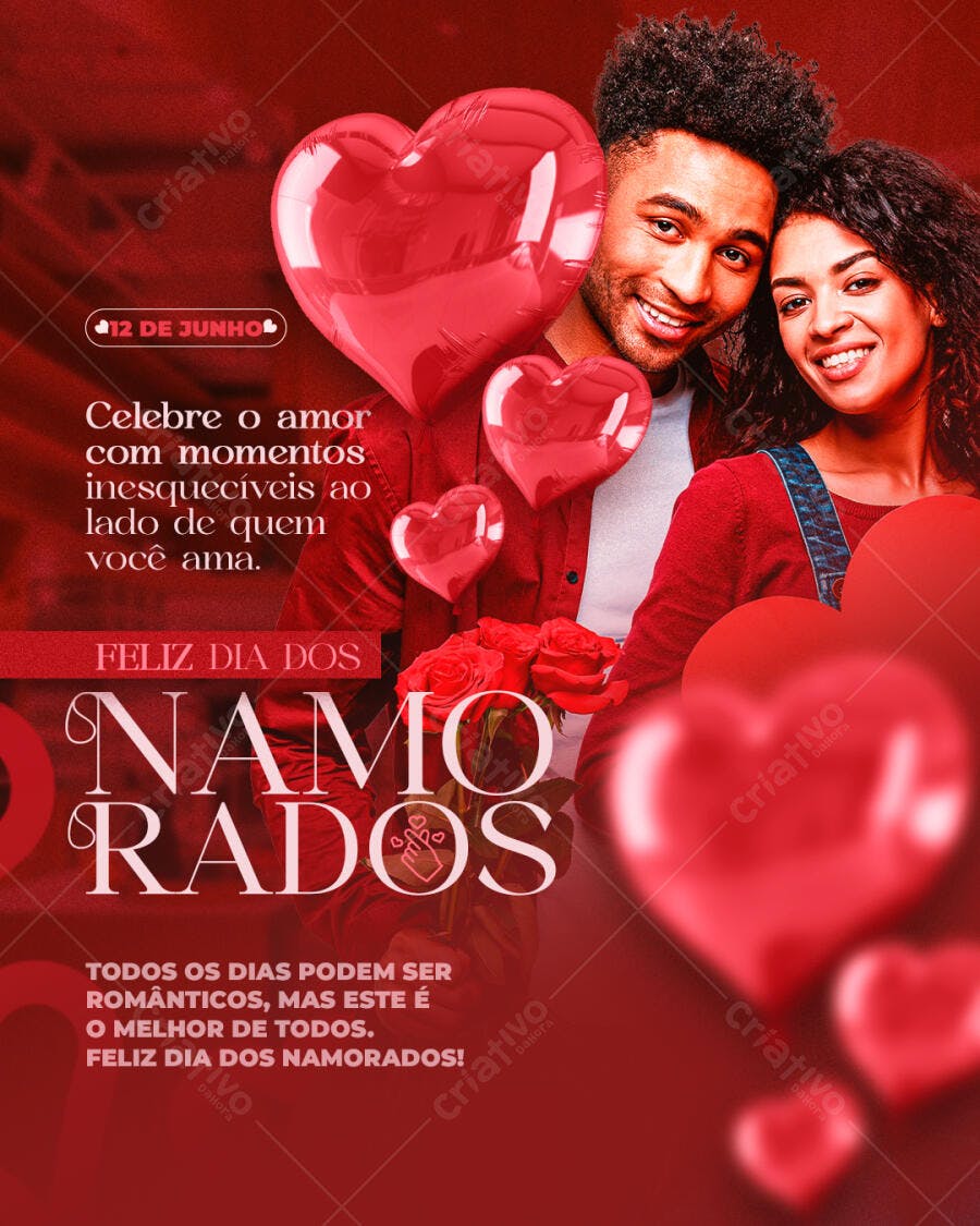 Post Instagram Dia dos Namorados 12 de Junho PSD Editável