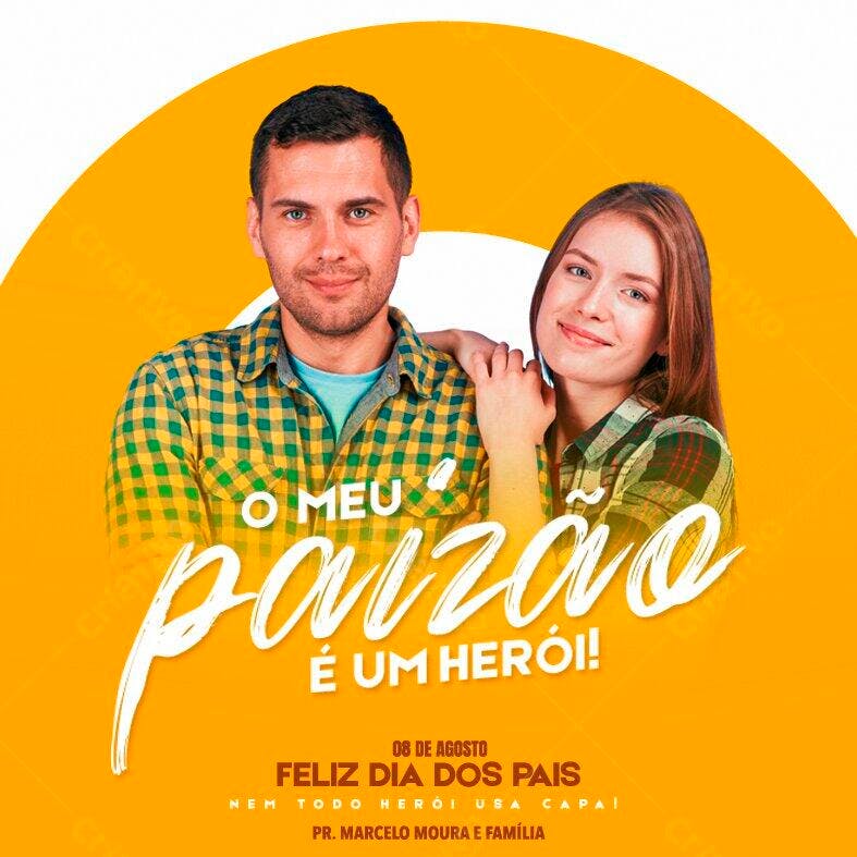 Post Instagram Dia dos Pais Agosto PSD Editável