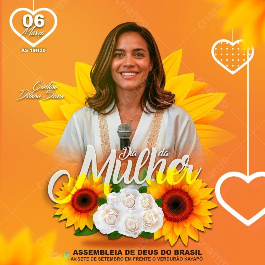Post Instagram Dia Internacional da Mulher 8 de Março PSD Editável