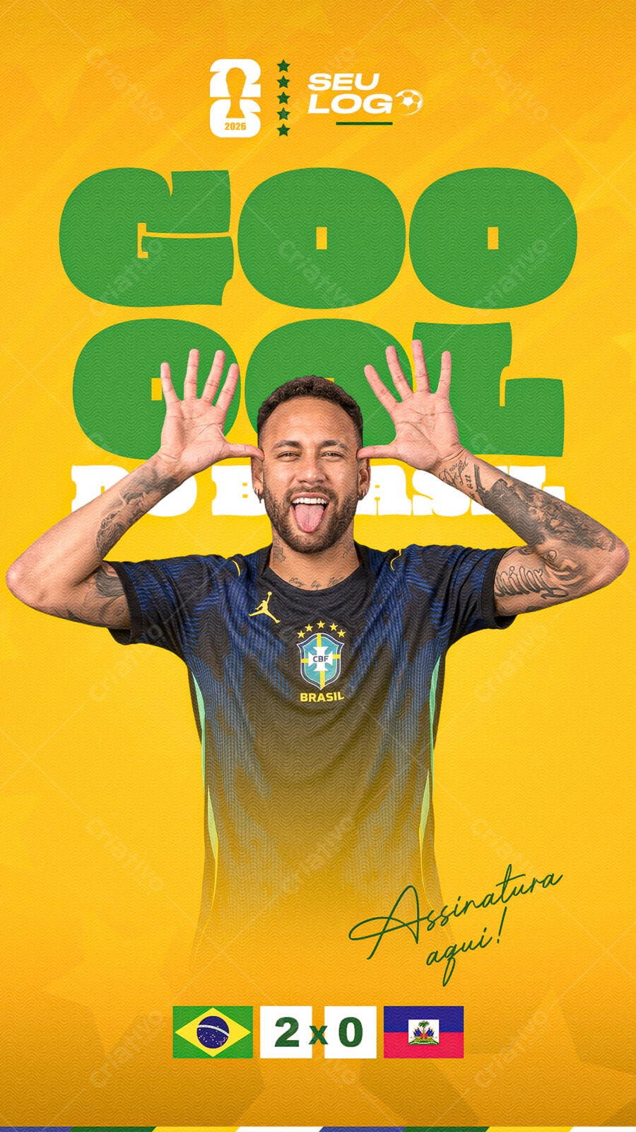 Post Instagram Futebol Brasil Gol PSD Editável