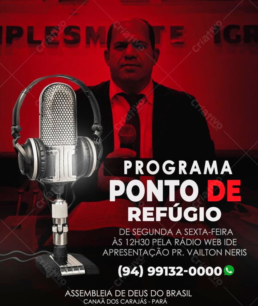 Post Instagram Programa Religioso Rádio Web PSD Editável