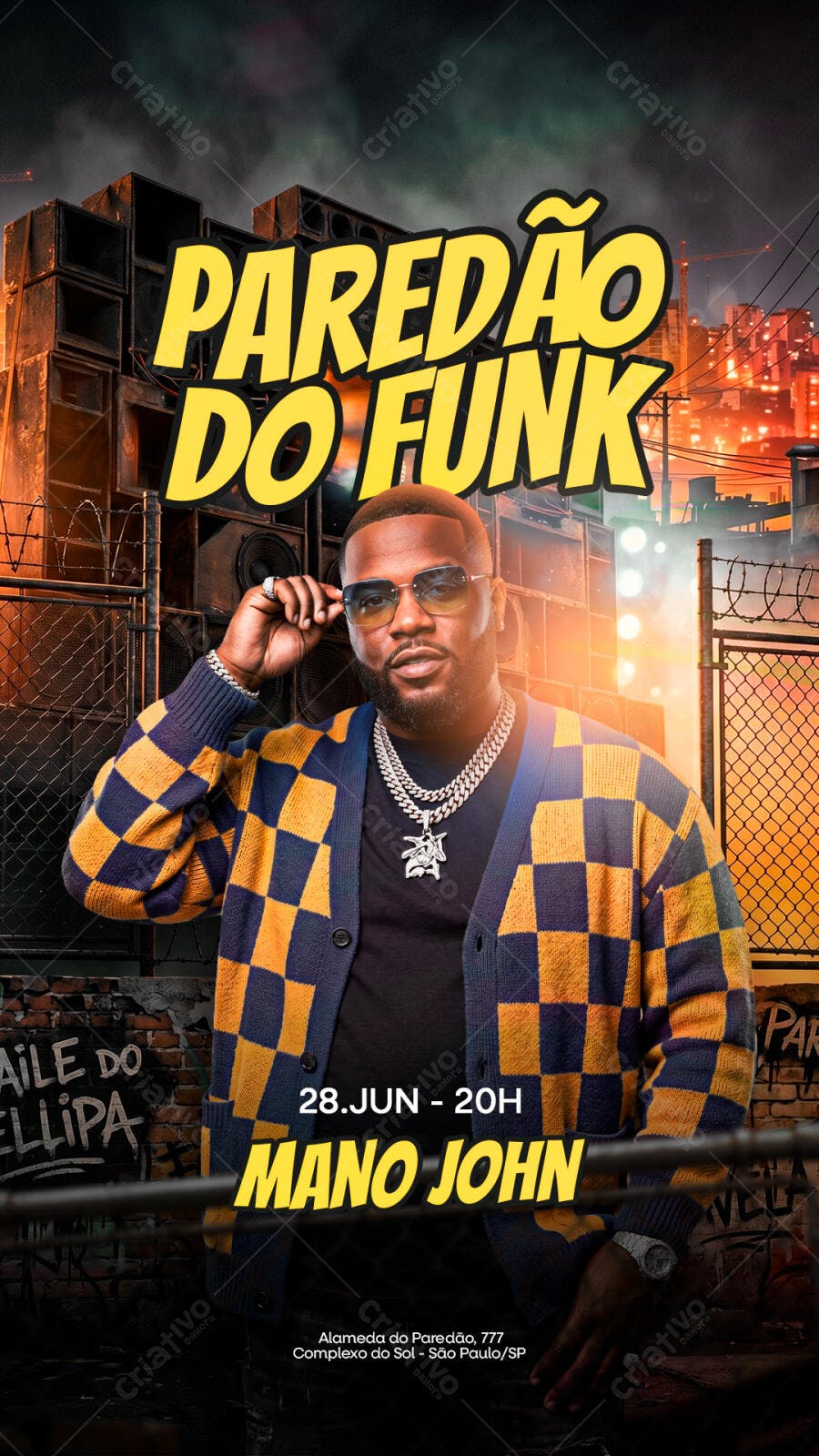 Flyer Paredão do Funk Show Junho PSD Editável