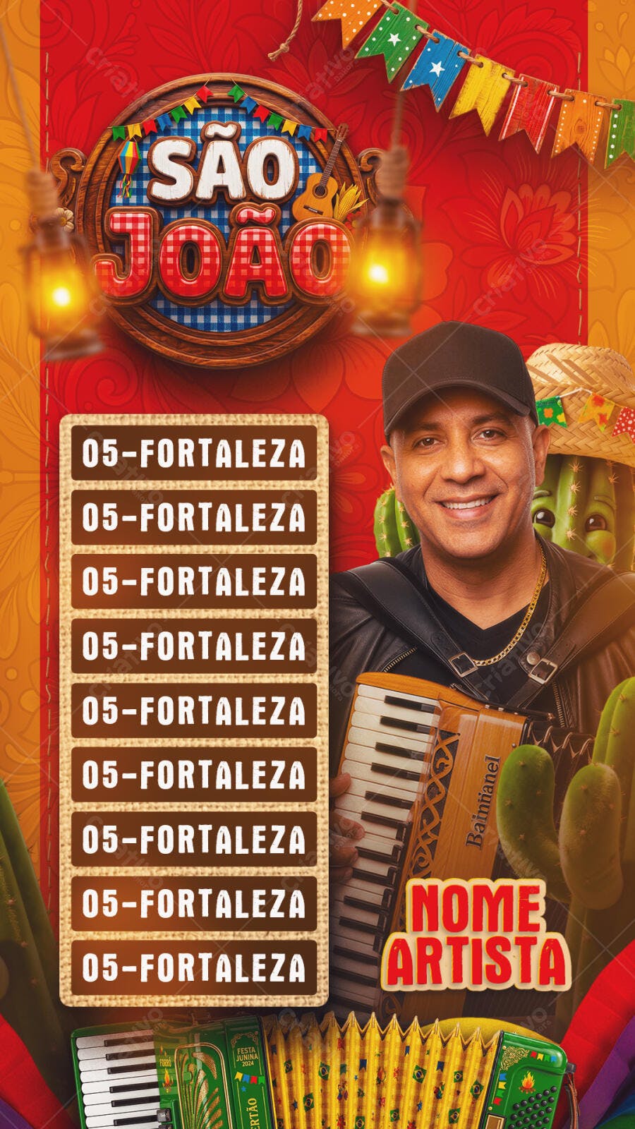 Flyer São João Festa Junina Arraial PSD Editável