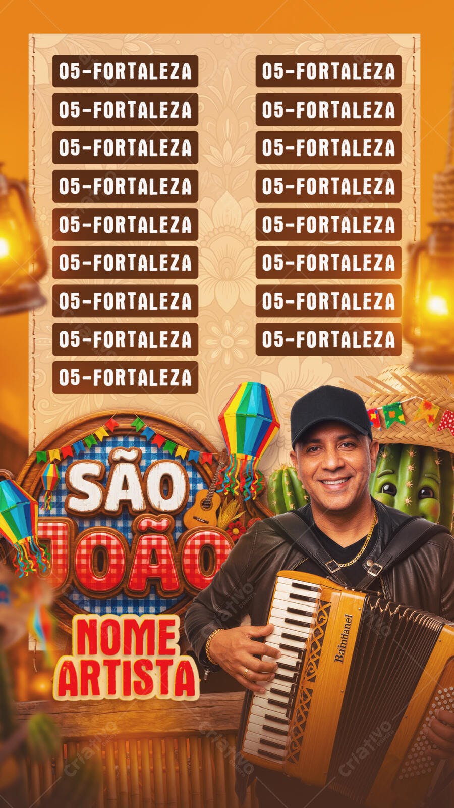 Flyer São João Festa Junina Show PSD Editável