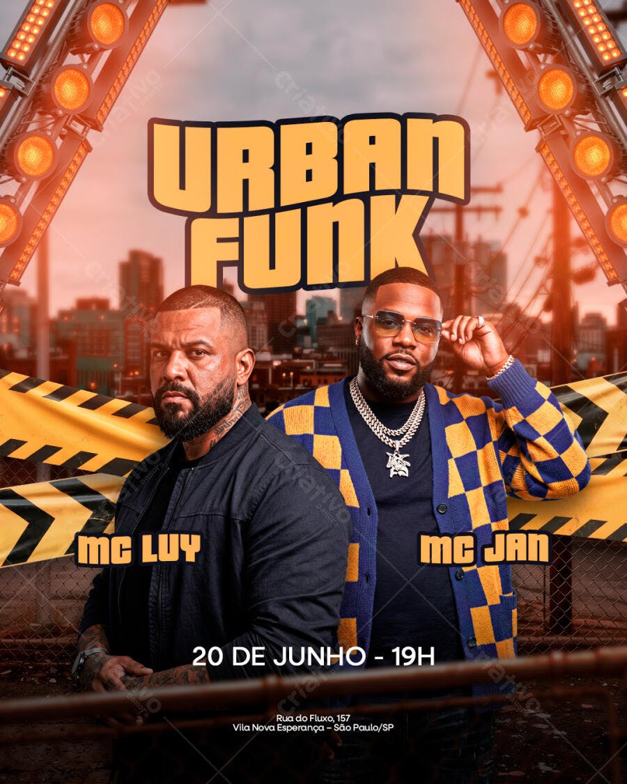 Flyer Urban Funk Evento Musical PSD Editável