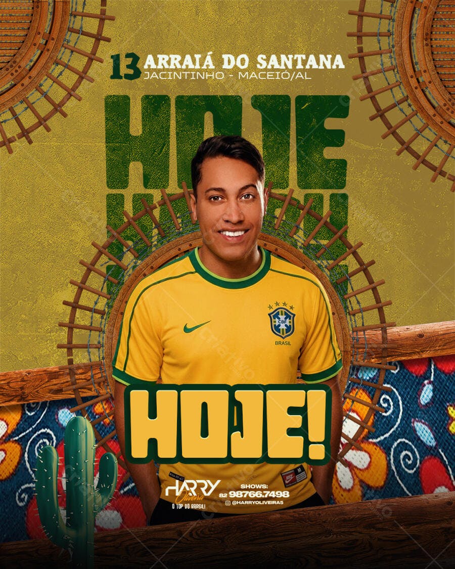 Post Instagram Arraiá do Santana Festa Junina PSD Editável