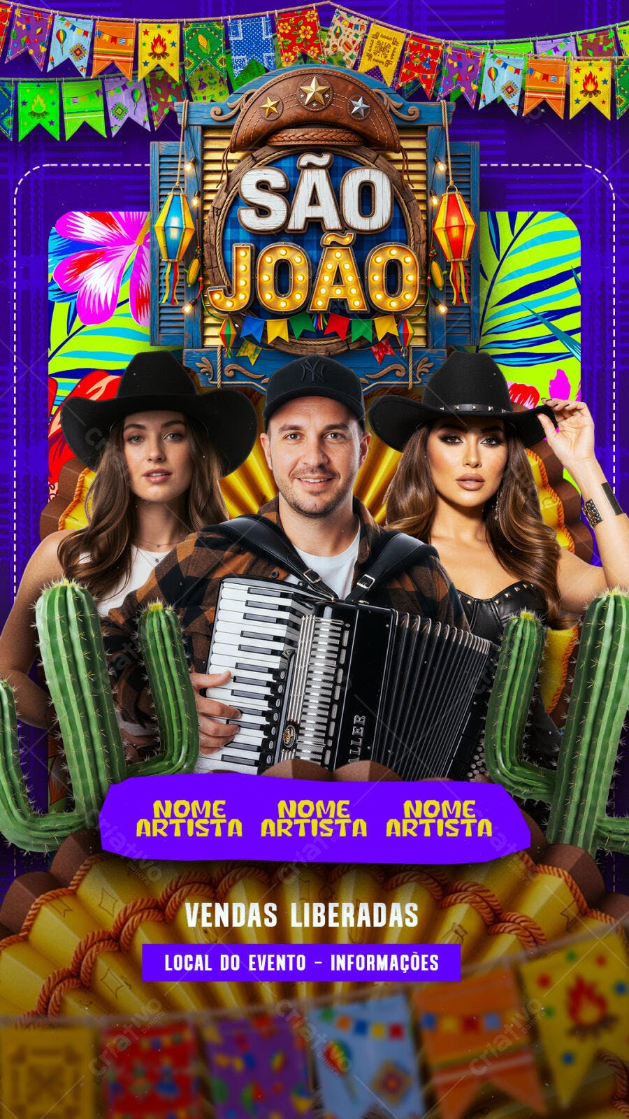 Story São João Festa Junina Arraial PSD Editável