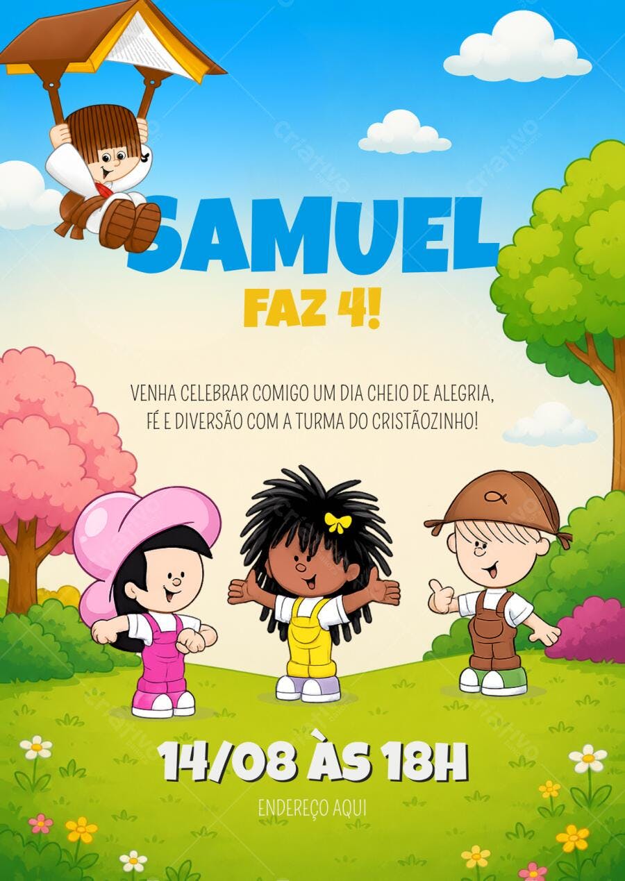 Convite de Aniversário Turma do Cristãozinho