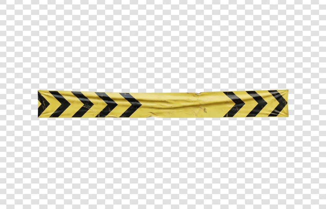 Elemento Decorativo Fita Amarela Sinalização Perigo PNG Fundo Transparente