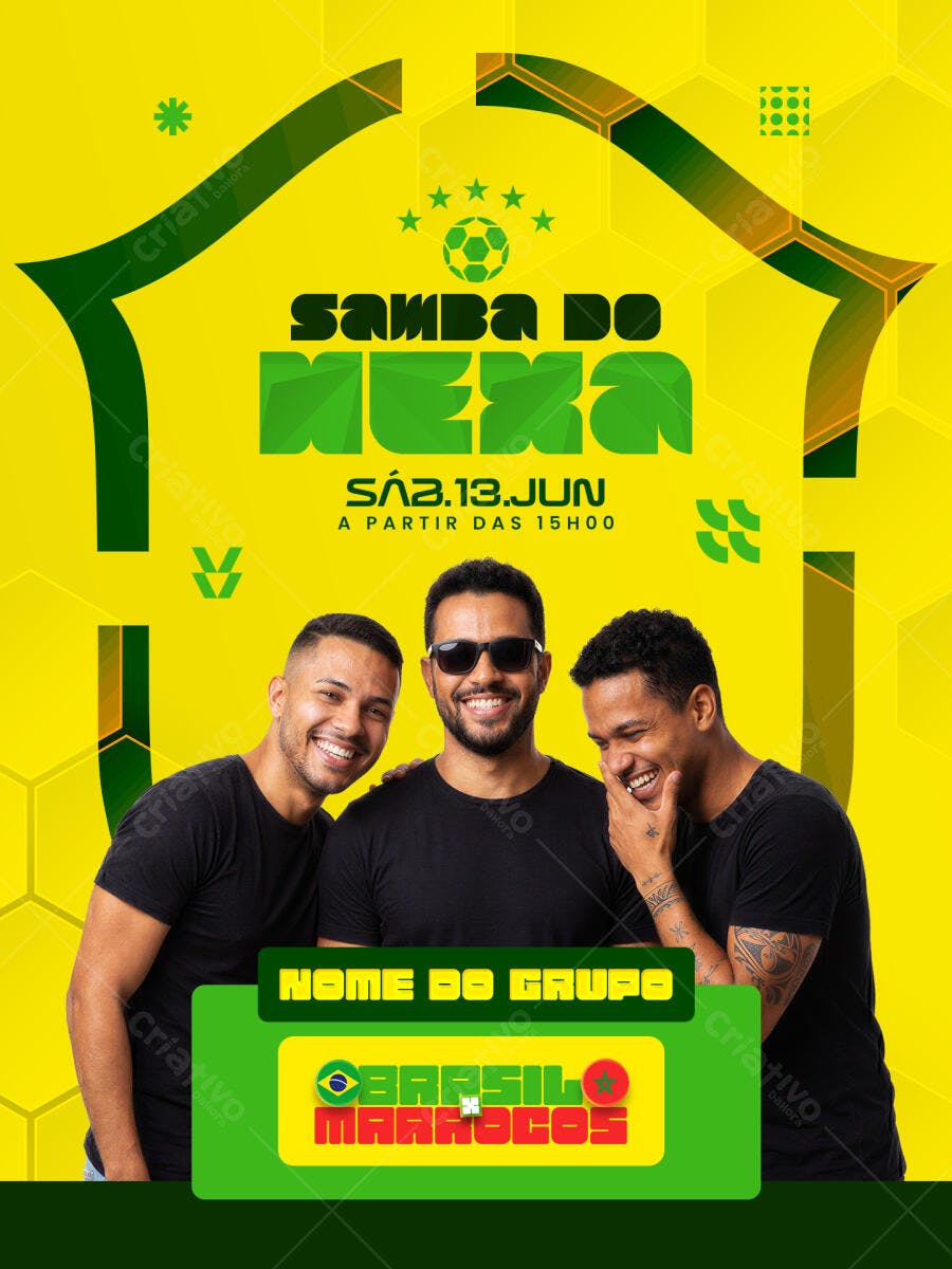 Flyer Samba do Mexa Junho Evento PSD Editável