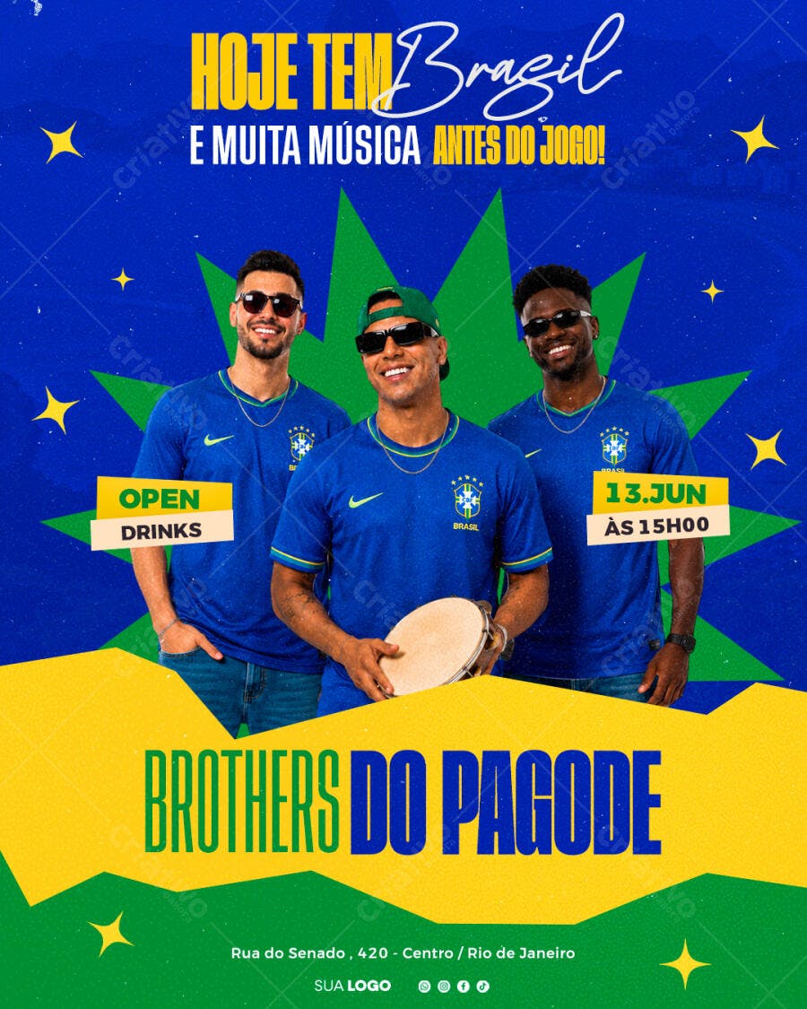 Post Instagram Copa Brasil Pagode PSD Editável