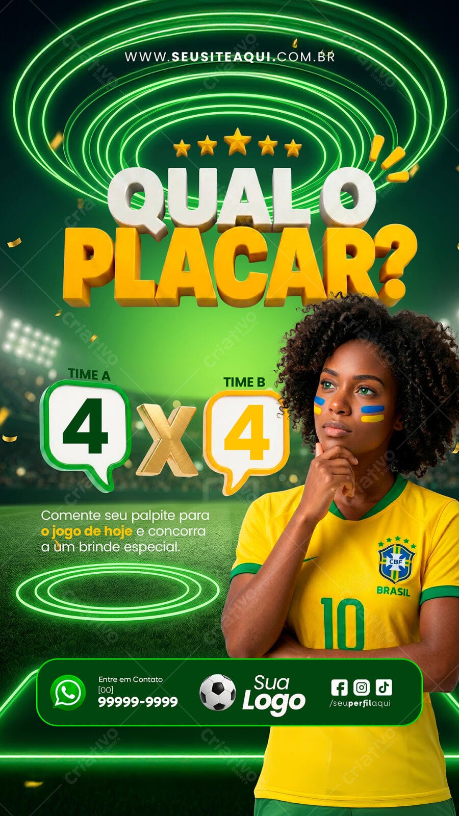 Post Instagram Jogo Futebol Qual o Placar PSD Editável